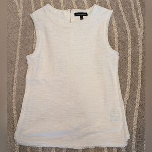 Banana Republic Women's Cream Textured Sleeveless Blouse